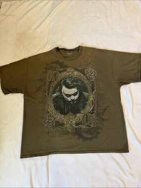 Batman The Dark Knight Olive Green Graphic Short Sleeve Tee
